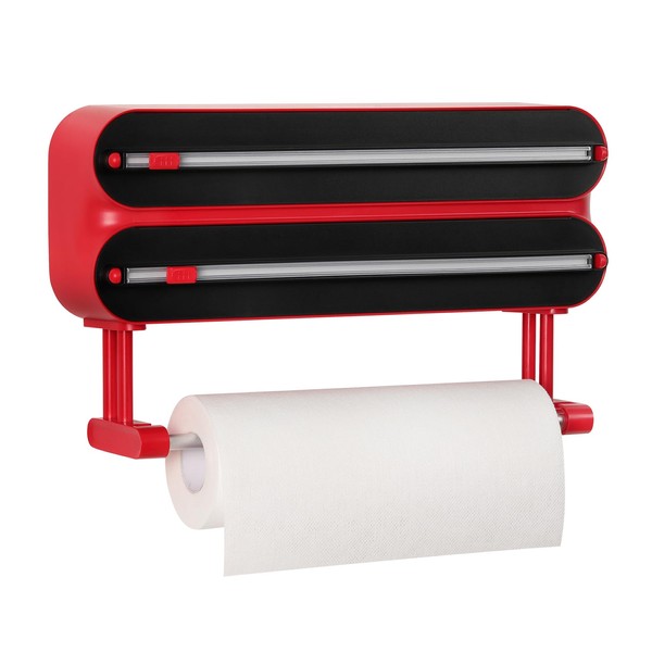 Quasziwa Aluminum Foil & Plastic Wrap Dispenser with Cutter -