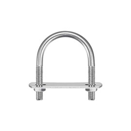 TA-VIGOR 2 sets M6 Round U-Bolts, 33mm Inner Width 53mm Length 304 Stainless Steel U-Bolts with Nut, Plate, Washer for Attaching Piping Conduit Cable Tube Brackets Boat Trailer