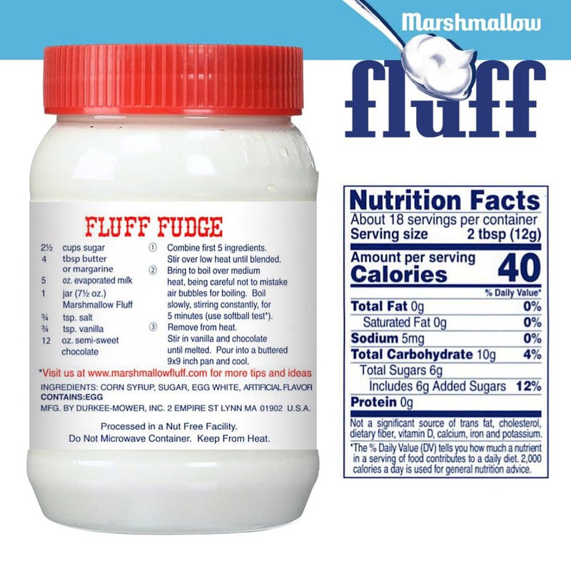 Marshmallow Fluff | Traditional Marshmallow Spread and Cr譥 | Gluten