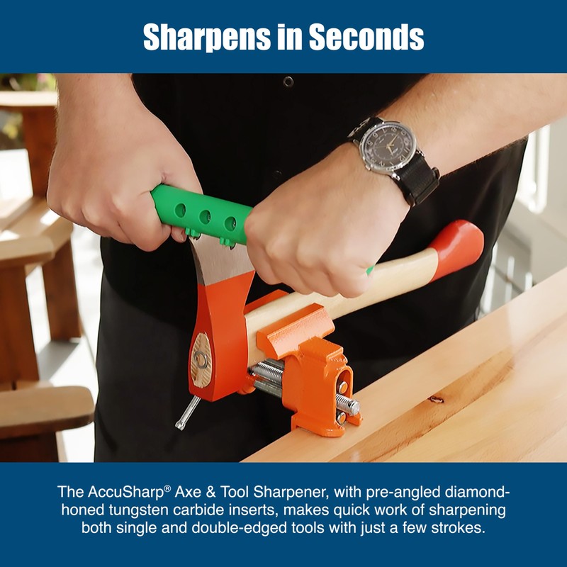 ACCUSHARP Axe, Tool & Knife Sharpener, Restores, Hones & Sharpens