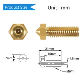 Aokin 3D Printer Brass Nozzle for Volcano Nozzle, 10 Pcs 0.4mm Brass Nozzles for Anycubic Vyper, Kobra Max, Kobra Plus, 1.75mm Filament 3D Printer