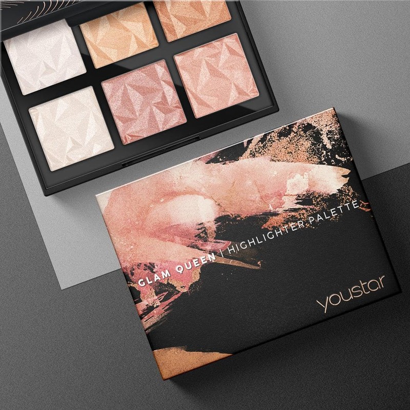 youstar Glam Queen Highlighter Palette, Highly Pigmented Highlighter for Radiant