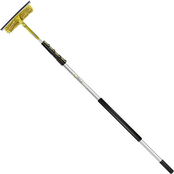 DocaPole 7-30 Foot Extension Pole + Dual Pivot Squeegee & Window Washer Combo // Telescopic Pole for Window Cleaning // Includes 3 Sizes of Squeegee Blades // Extension Pole for Cleaning Windows…