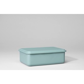 Riess, 0416-126 Storage Container with Lid 23 x 15 x 5 cm Enamel Design SERVE + STORE Sage Green Weight 0.56 kg LH 23.4 x 15.7 x 5 cm