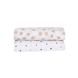 Swaddle & Burp Blanket Swaddling Blanket Burp Blanket Swaddling Cloths Made of Cotton Muslin 100 x 120 cm 100% Pure Natural Cotton Oeko-Tex Standard 100 Spots Apricot Set of 2