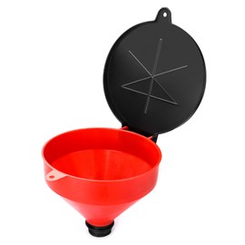 QWORK 4 Quart Lockable Drum Funnel with Removable Screen Filter, 2" BSP Adaptor Safety Plastic Oil Funnel Screen Filter Spill-Free for 55 gal Steel or Poly Drums