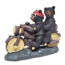 Lipco Black Bear Motorcycle Biker Figurine