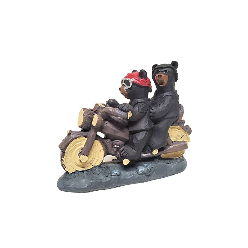 Lipco Black Bear Motorcycle Biker Figurine