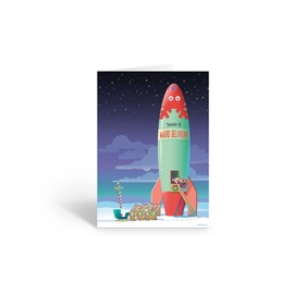 Stonehouse Collection Christmas Cards - Santa's Rocket - 12 Cute Holiday Boxed Cards & Envelopes - USA Made