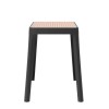 LeisureMod Tresse Stackable Square Plastic Dining Stool with Wicker Top
