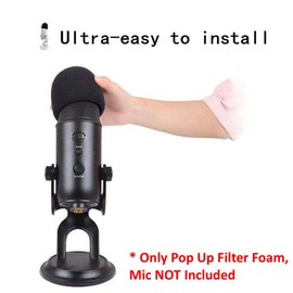 Pop Filter Windscreen Microphone Sponge Foam Cover For Blue Yeti Pro Condenser Mic Black