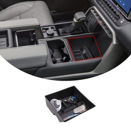 CHEAYAR Center Console Organizer Compatible with Toyota Tundra Accessories 2022, Gear Shift Storage Box, Suitable for Water Cup Holder Without Lid Version! (Central Gear Storage Box)