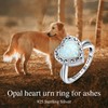 Heart Cremation Ring for Ashes 925 Sterling Silver Opal Urn