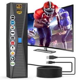2025 TV Antenna Indoor/Outdoor,1000+ Miles Long Range Antenna for Smart TV with 360° Signal Strongest Booster, HD Digital Antenna for All TVs Supports Local Channels 1080P 4K.