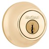 Kwikset 660 Deadbolt Deadbolt Lock, Polished Brass Round Exterior Keyed