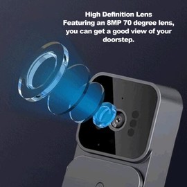 1080P Wireless Video Doorbell System, 70° Dual Way Talk Video Doorbell with 4.3inch Color Screen, HiFi Microphone, Night Vision, Waterproof