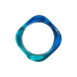 GIGB PBDK Chunky Transparent Colorful Acrylic Bracelet,Wide Thick Square Round Bangle,Resin Simple Blue Gradient Neon Statement Bracelet for Wome (Blue)