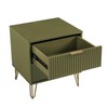 Manhattan Comfort Dumbo Modern Nightstand 2.0 with 2 Metal Feet