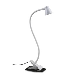 Operitacx LED Klemmlampe mit Flexiblem Schwanenhals Dimmbar Farbtemperaturen Weiß Warmweiß Gelb Augenfreundliche Leselampe für Schreibtisch Nachttisch USB Metall Clip Lampe