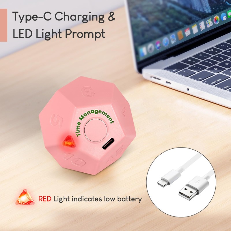 Pomodoro Timer, 11 Preset Time Productivity Timer, Ring/Vibrate Mode Productivity
