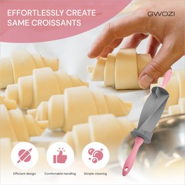 Croissant Cutter Pastry Roller - Stainless Steel Croissant Roller Cutter with Plastic Handles - Croissant Rolling Cutter
