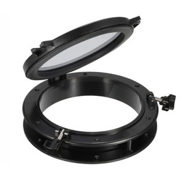 Smallterm Portelli in plastica a oblò rotondi, colore nero, 8, 21 cm (21,5 cm), Marine Boat RV SFPP1-01 SFPP2-01
