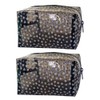 TotePrint Waterproof Transparent Makeup Bag Shiny Diamond Pattern Bag 2pcs,