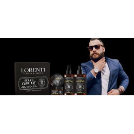 Lorenti Men Beard Care Kit | Shampoo 200ml & Beard Oil 100ml & Balm | Set Of 3