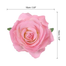 MECCANIXITY 5 Pcs Rose Flower Hair Clips 4 Inch Flower Hair Pins Flower Brooch for Women Hair Accessories Dark Pink