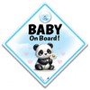 Baby on Board Autoschild Panda blau 14 x 14 cm
