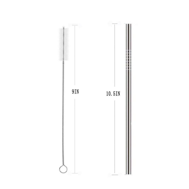 OKGD 25 Piece Set Stainless Steel Straws Ultra Long 10.5