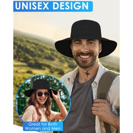BROTOU Sun Hat Men Women UV Protection UPF 50+ Boonie Hat with Wide Brim, Foldable Safari Hat Hiking Hat Sun Protection & Waterproof Hiking Hat Bush Hat Summer Hat for Outdoor and Mountain Sports,