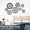 Black Mandala Window Stickers Decals Rustic Circle Flower Pattern Wall