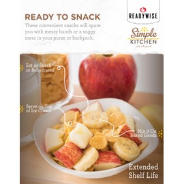 READYWISE - Simple Kitchen Dried Banana Chips, 22 Servings, Vegan, Gluten Free, Fruit Snacks, Chips, Canned Food, Backpacking Meals, Banana Chips