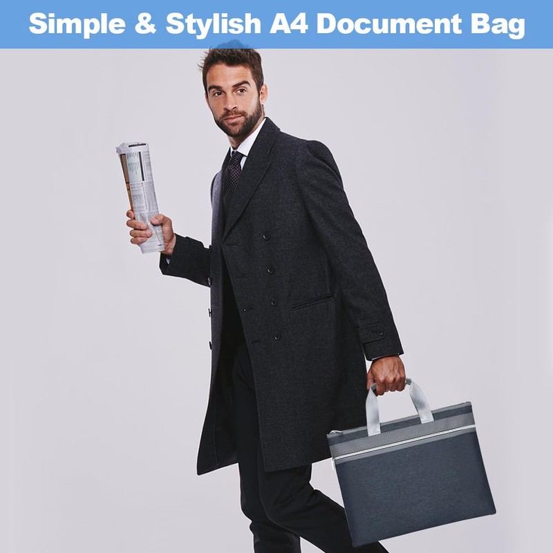 A4 Office Document Bag with Handle, Portable Document Bag A4