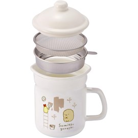 Horo Sumikko Gurashi Enamel Oil Pot, White, Size: Approx. W 6.9 x D 4.9 inches (17.5 x 12.5 x 20.8 x 20.8 cm), SG-06