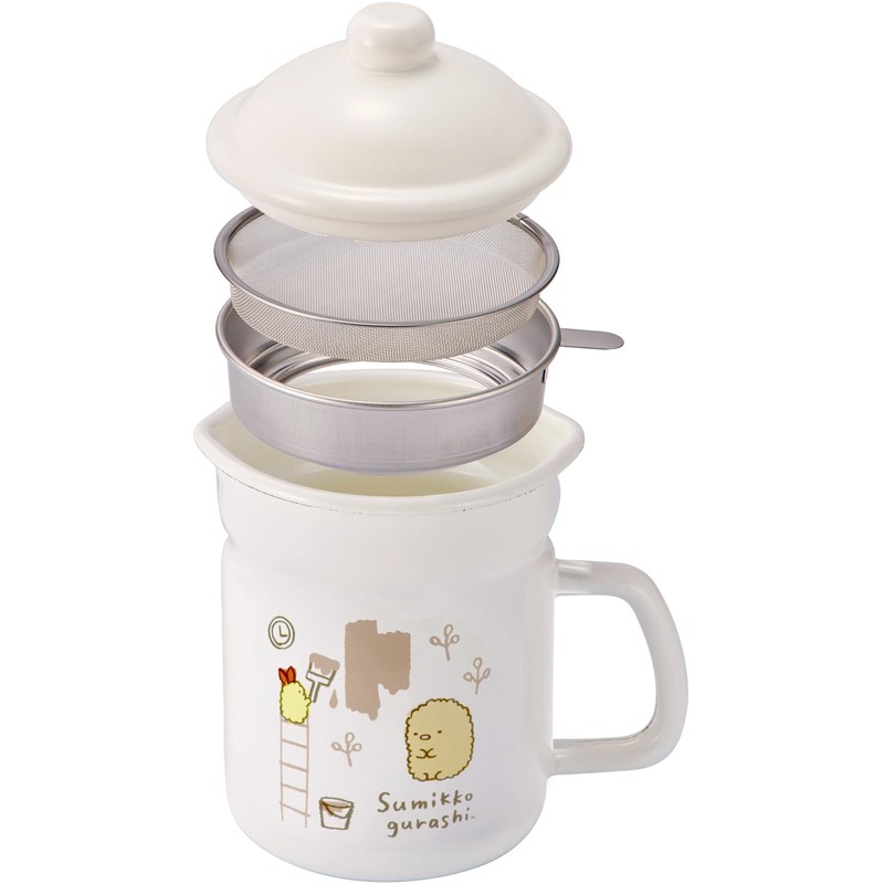 Horo Sumikko Gurashi Enamel Oil Pot, White, Size: Approx. W