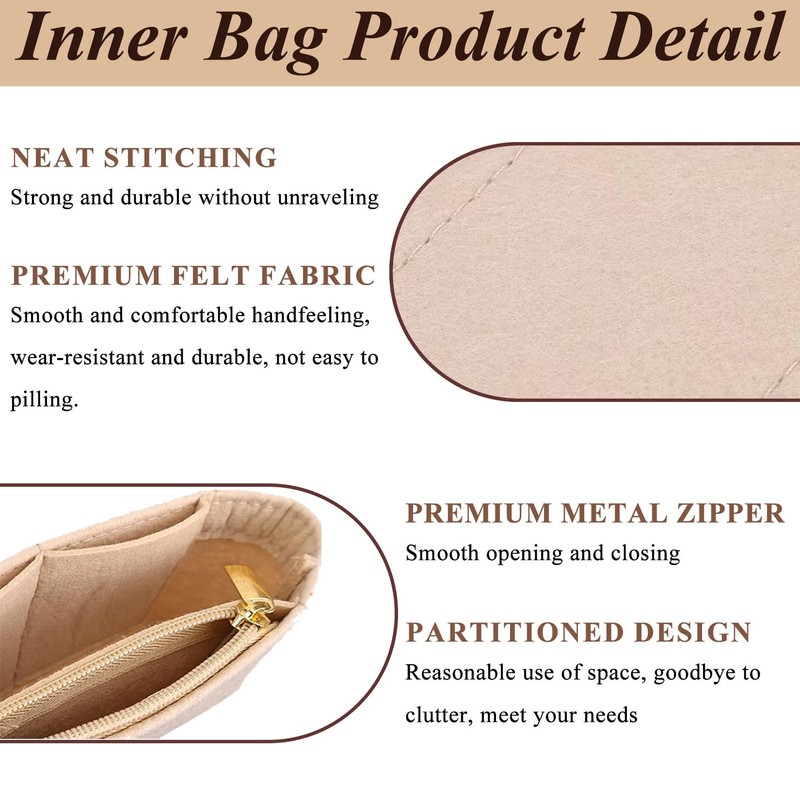 2-Pack Mini Bag Replacement Shoulder Strap and Bag Insert Organizer