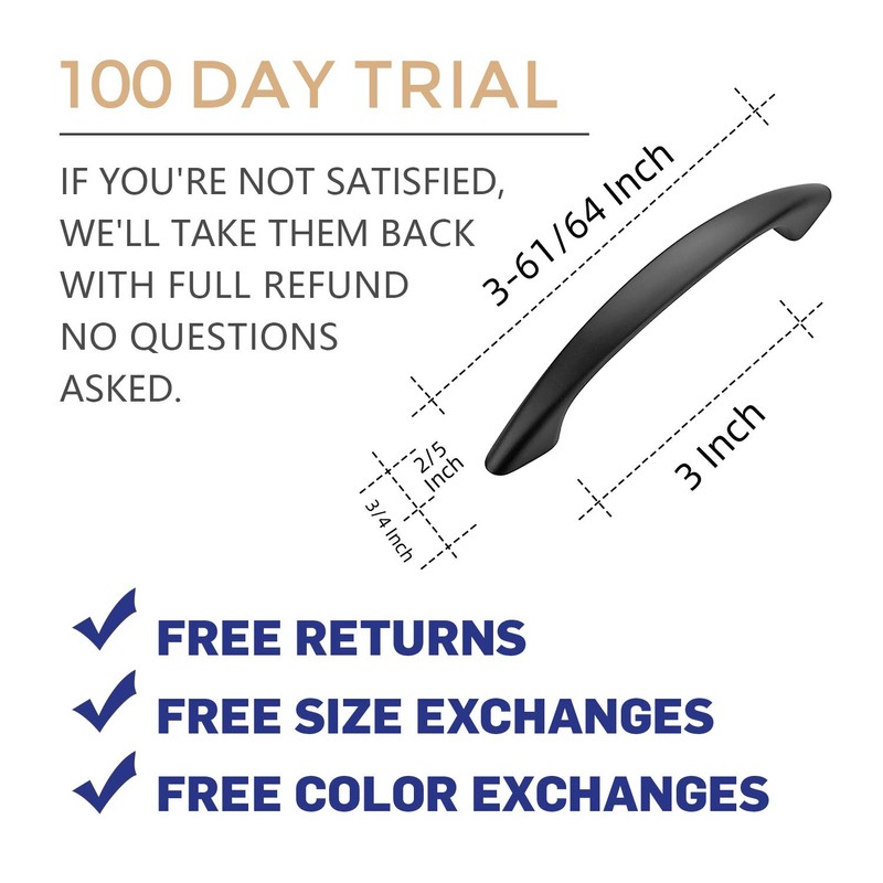 Ravinte 15 Pack 3 Inch Kitchen Cabinet Handles Matte Black