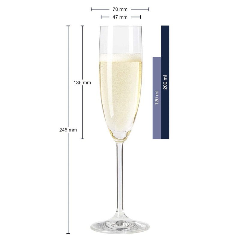 Leonardo Champagne Glasses with Engraving of Name & Date in