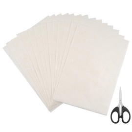 Natural Mulberry Paper, 50 Sheets Printable Rice Paper with Visible Natural Fiber, 32 x 22 cm, Handmade Decoupage Sheets for Calligraphy, Painting, DIY Crafts and Decorating