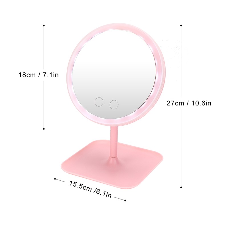 USB Charging 5 Color Light Desktop Cosmetic Mirror Adjustable LED