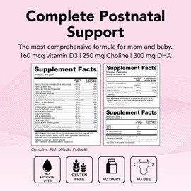 TheraNatal Lactation Complete Postnatal Vitamins with Vitamin D | Comprehensive Formula for Nursing Moms | 91 Day Supply