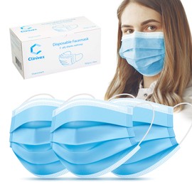Disposable Face Masks, Clinivex Colored Face Masks of 50 Pack, 3-Ply Breathable Face Masks with Nose Wire