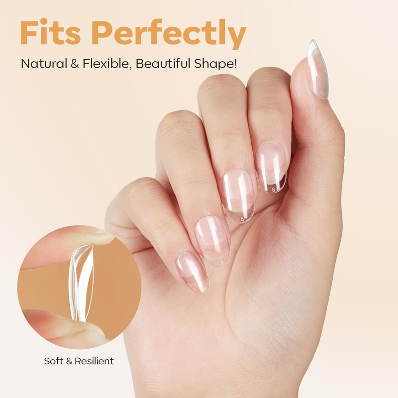 Modelones Nail Tips, 216 Pieces, Full Cover Nail Tips Set,