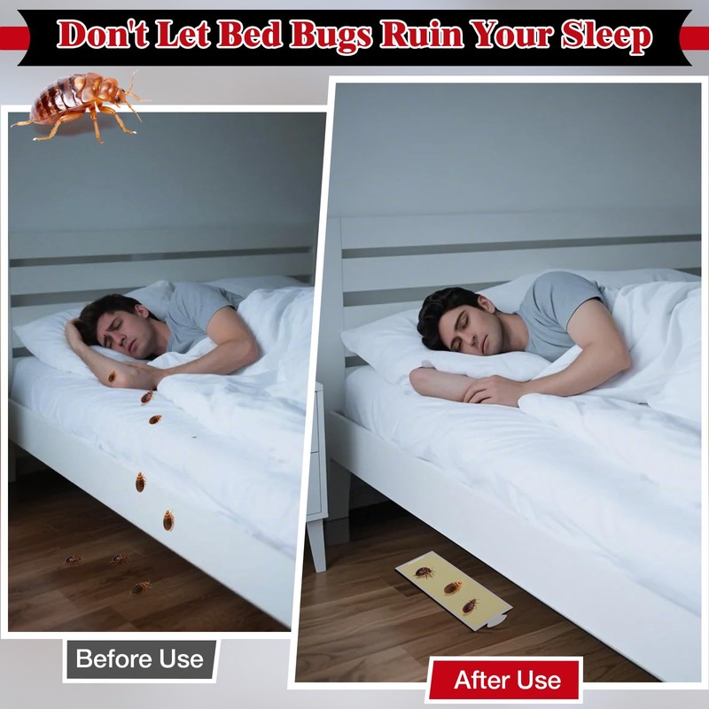 Qualirey 24 Pack Bed Bug Traps, Non Toxic Bedbug Detector
