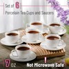 BTaT- Tea Cups and Saucers with Gold Trim, Set of