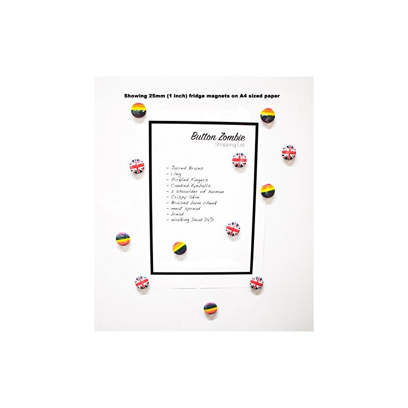 Zombies & Brains Fridge Magnet Set (25mm) - Made in