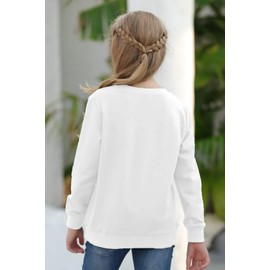 GORLYA Girl's Pullover Tops Cute Cartoon Graphic Print Sweatshirt Clothes for 4-14 Years Kids(GOR1059,12Y,NewYork White)