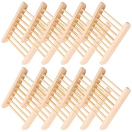 Ciieeo 10pcs Wooden Draining Soap Dish Natural Soap Case Wooden Soap Case Self Draining Soap Tray for Bathroom Kitchen